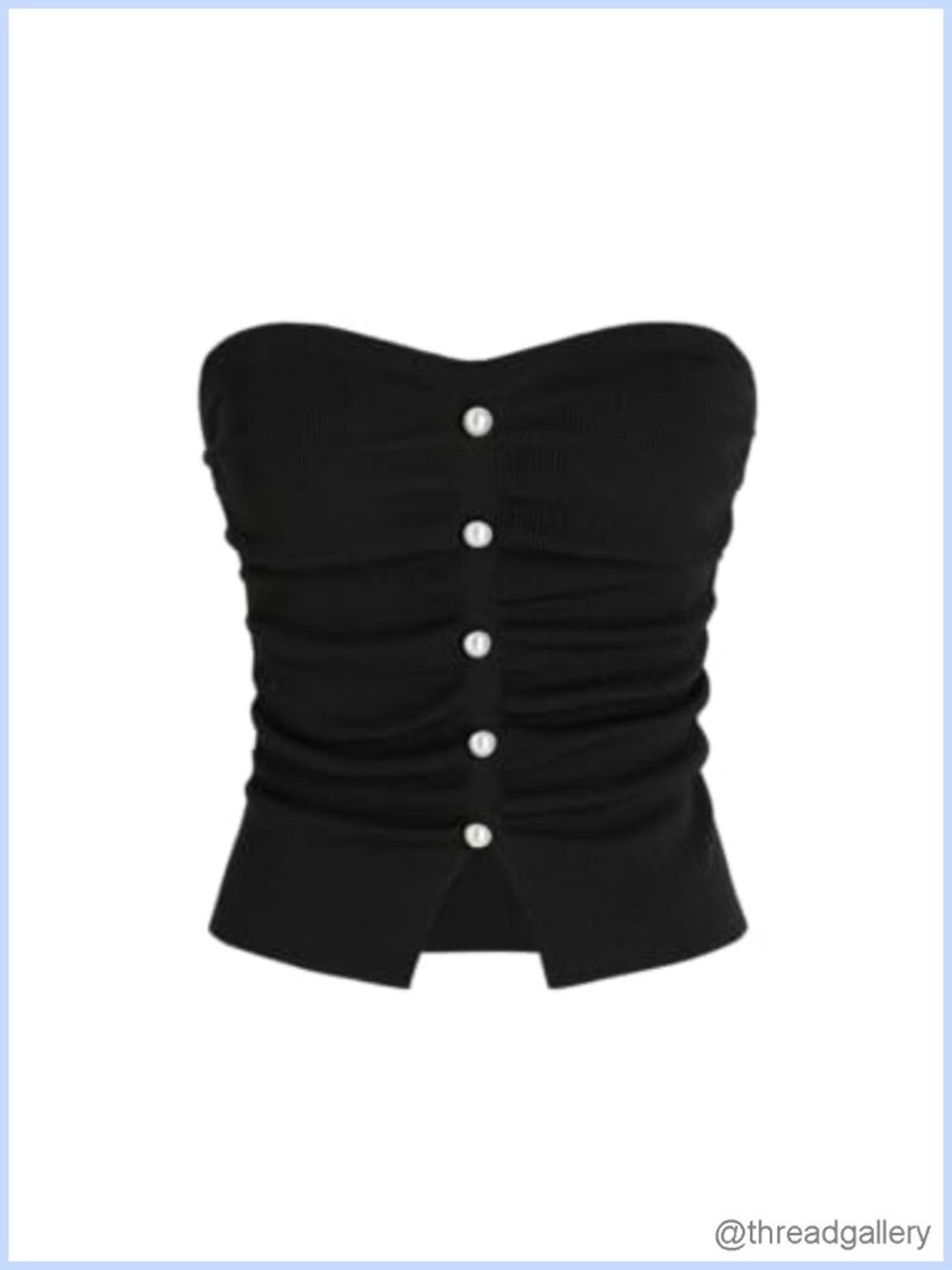 Faux Pearl Tube Crop Top Knit Y2K